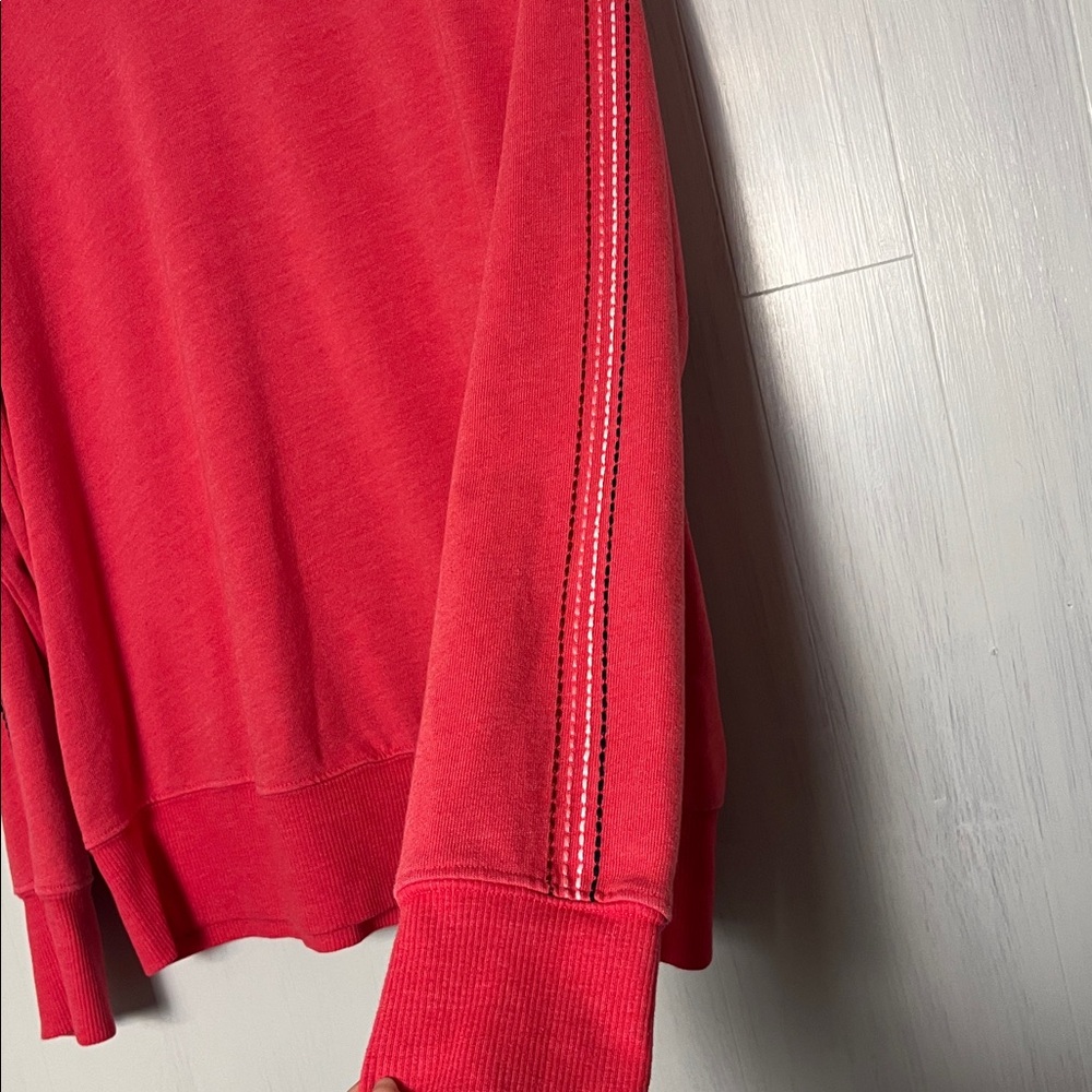 Sundry Red Embroidered Striped‎ Sleeve Crew Neck Sweater Size M - Picture 2 of 7